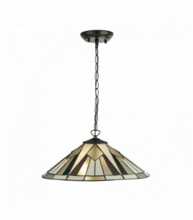 Gatsby tiffany 2-bulb pendant light bronze / black / transparent / white / multi