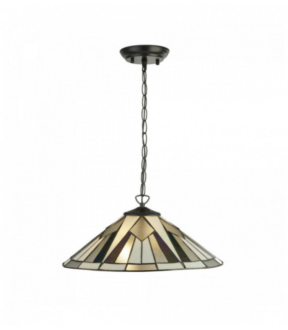 Suspension Gatsby 2 Bronze Tiffany-Lampen / schwarz / transparent / weiß / multi