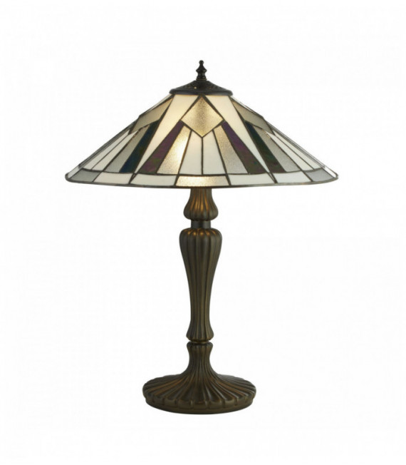 Tiffany lampada da tavolo in bronzo Gatsby / nero / trasparente / bianco / Multi