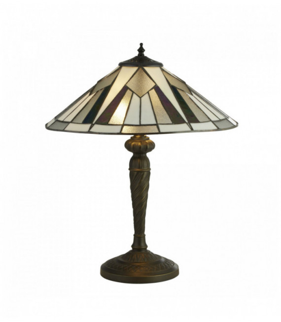 Tiffany lámpara de mesa de Gatsby de bronce / negro / transparente / blanco / multi
