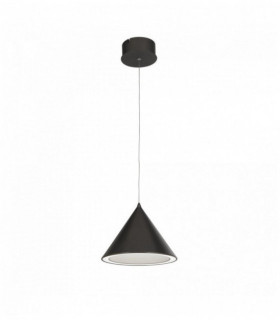 Suspension led conique 1 ampoule - noir