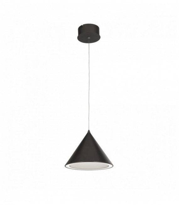 Suspension led conique 1 ampoule - noir
