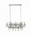 Suspension florence 8 bulbs transparent crystal chrome