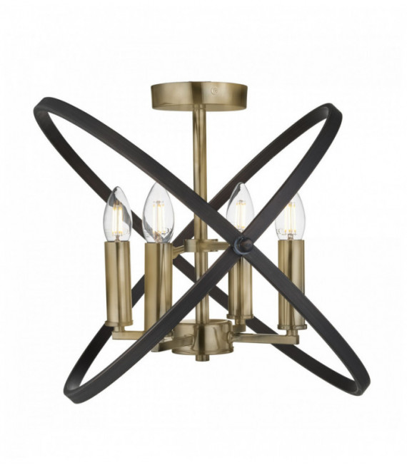 Plafonnier hoopla 4 ampoules bronze