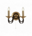 Belfry wall light 2 bulbs - dark bronze and brown