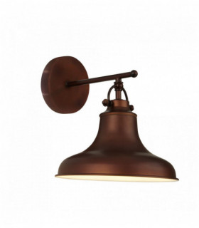 Dallas 1-light industrial wall light in antique brown