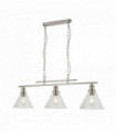 Suspension pyramid 3 ampoules abat-jour en verre transparent