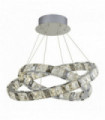 Suspension optica 2 ring led cristal transparent et fumé