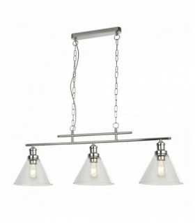 Suspension Pyramide 3 Ampullen cc Lampenschirm transparentes Glas