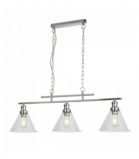 Suspension Pyramide 3 Ampullen cc Lampenschirm transparentes Glas