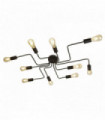 Plafonnier circuit 10 ampoules noir mat