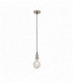 Suspension de câble chromée 1 ampoule avec câble textile noir de 1,5 m