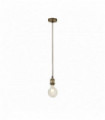 Suspension de câble en laiton antique 1 ampoule avec câble textile marron de 1,5 mtr
