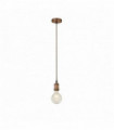 Suspension de câble en cuivre antique 1 ampoule avec câble textile marron de 1,5 mtr