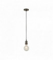 Suspension à câble chromé noir 1 ampoule avec câble textile noir de 1,5 m