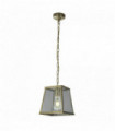 Lantern Voyager 1 bulb conical pendant in antique brass with clear glass
