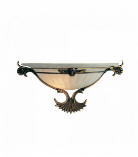 Applique murale wall washer en verre laiton antique