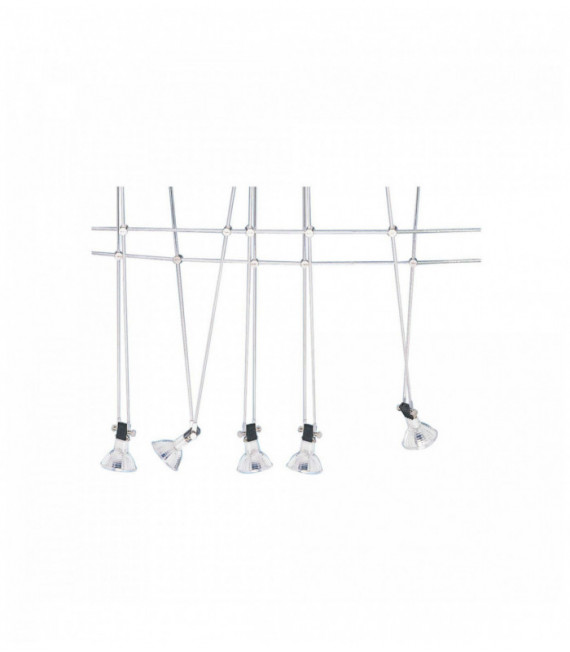 Track & lampadine faro a LED kit cavo di 5 punti cromati regolabili