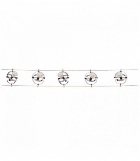 Kit cables pista LED y Spot 5 ampollas cabezas giroscopio de cromo ajustable