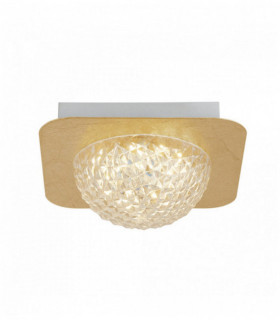 Celestia square led ceiling light 1 liter - gold leaf with transparent acrylic