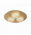 Round celestia led ceiling light 3 bulbs - gold leaf with transparent acrylic
