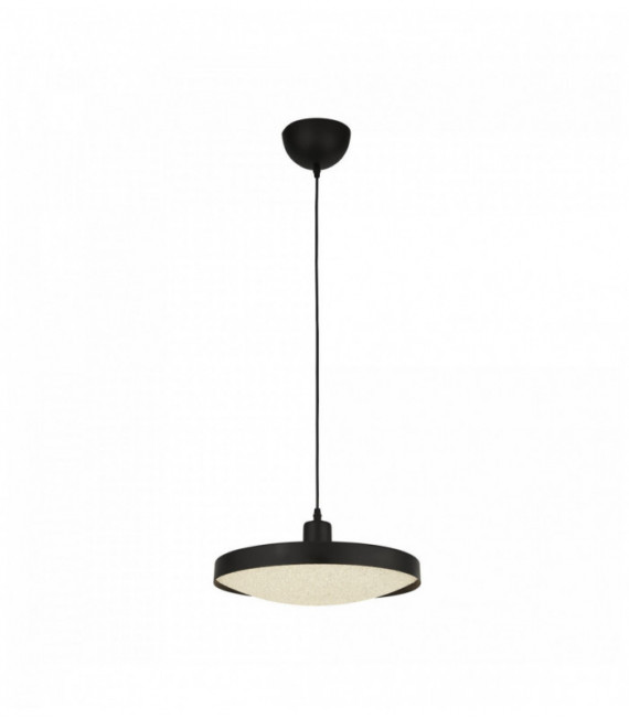 LED platillo suspensión - negro con cristal arena difusor