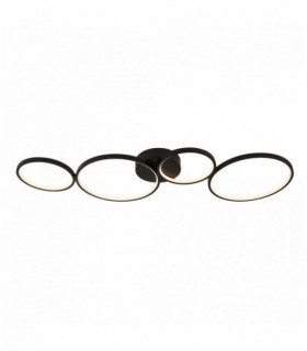 Zirkusdecke 4 Ring LED-Lampen, matt-schwarz