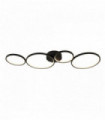 Circus ceiling light with 4 ring led bulbs, matt black