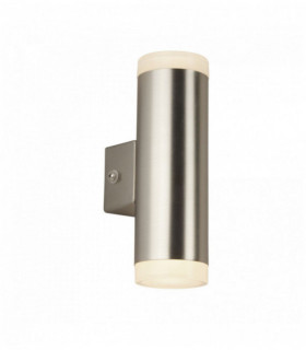 Außenwand 2 LED-Lampen & Satin Silver Veranda
