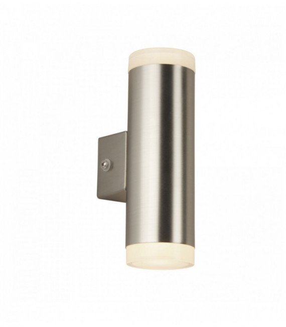 Applique murale exterieure led 2 ampoules & porche argent satiné