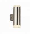 Applique murale exterieure led 2 ampoules & porche argent satiné