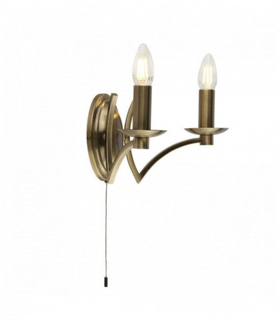 Muro Ascot 2 lampadine ottone anticato