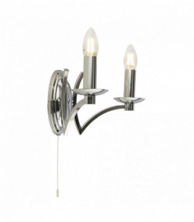 Ascot 2-light chrome wall light