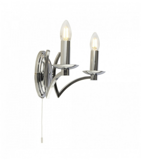ascot parete 2 lampadine di cromo