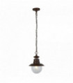 Suspension d'extérieur station 1 ampoule - brun rustique avec verre transparent