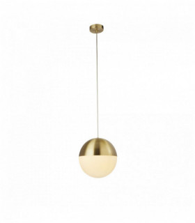 Pendant lamp endor 1 bulb, satin brass finish with opal glass. diameter 250mm