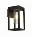 Outdoor wall lamp 1 bulb, black with transparent diffuser