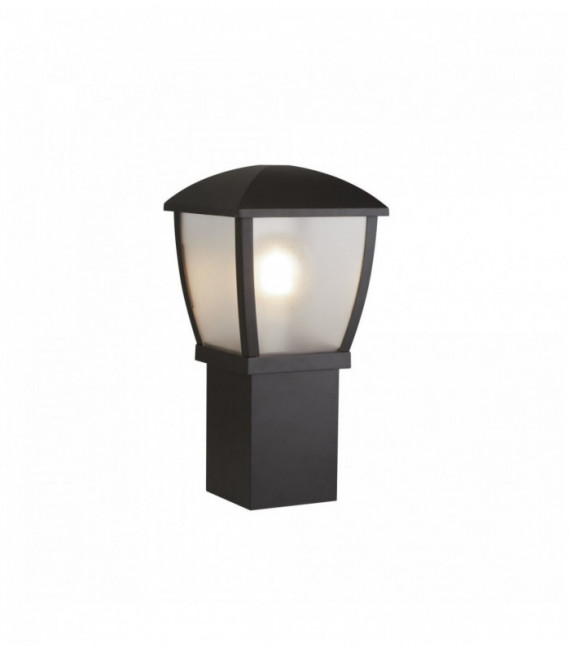 Outdoor pole Seattle Höhe 450 mm - schwarz mit bereiften transparenten Platten