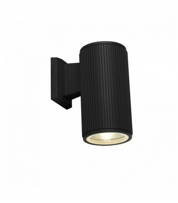 bombilla de luz del exterior 1 - negro con difusor de cristal transparente