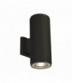 Outdoor wall / bottom wall / porch wall lamp - black with transparent glass