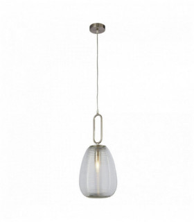 gerippte Glassuspension Elixier Kolben 1, transparentes Glas, mattvernickelt