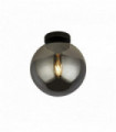 Plafonnnier amsterdam 1 ampoule, verre fumé, noir