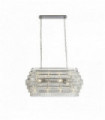Suspension rené 12 ampoules avec cristal suspendu - chrome