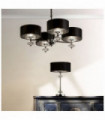 New Orleans 1-light chrome table lamp with black shade / silver interior