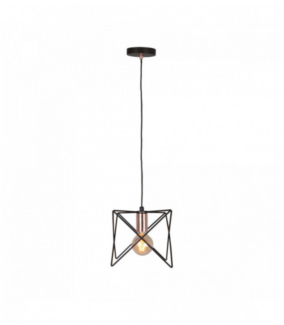 Suspension anthea 1 Birne schwarzer Rahmen mit Messingdetails
