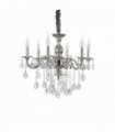 Suspension Argentée en cristal IMPERO 6 ampoules