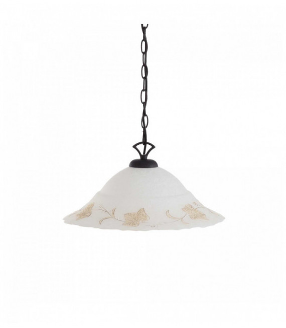 Lámpara colgante ámbar FOGLIA 1 bombilla de metal