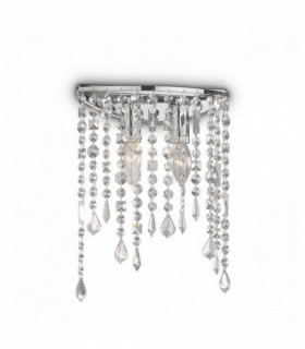 Chrom Kristall Wandleuchte RAIN CLEAR 2 Glühbirnen