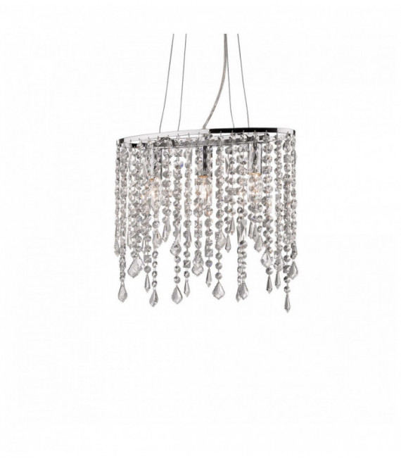 Ciondolo cromato in cristallo RAIN CLEAR 3 lampadine