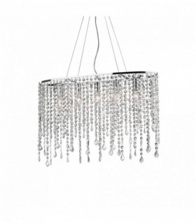Colgante de cromo en cristal RAIN CLEAR 5 bombillas